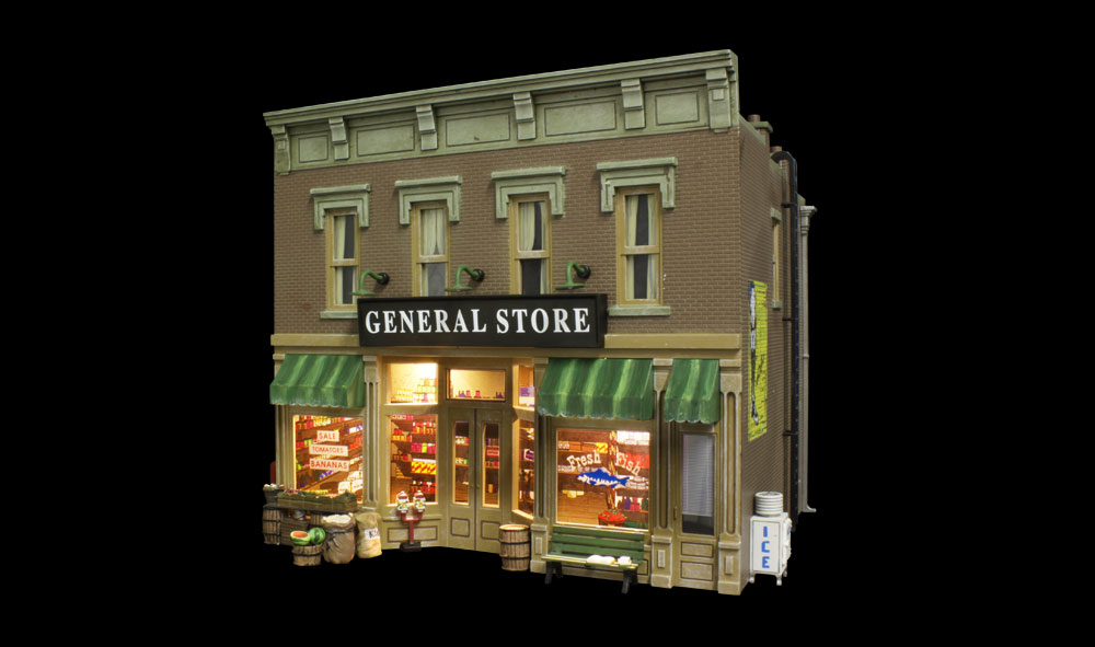 Lubener's General Store - O Scale - Every layout needs a general store - the social hub of early-day, rural America