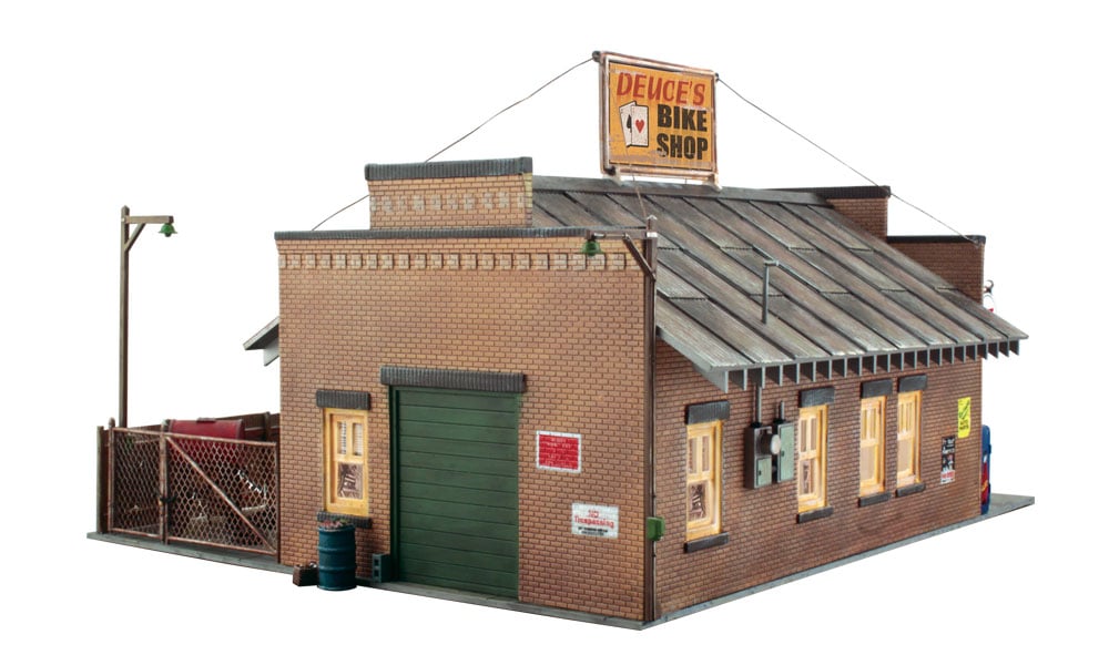 Deuce's Bike Shop - O Scale - Spice up the 'seedy' side of your town with a dash of historical flare