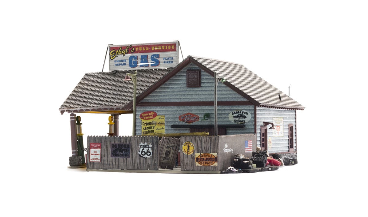 Woodland Scenics Woo O Built up Ethyl's Gas and Service Station BR5849 for sale online