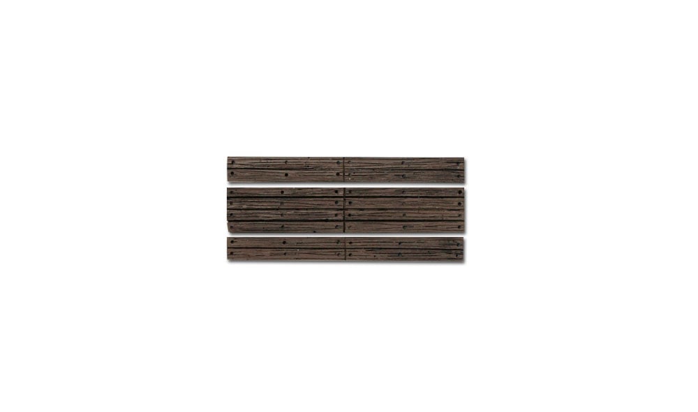 Wood Grade Crossing HO Scale - The ready-to-place, injection molded styrene Wood Planks are notched to fit over rail spikes
