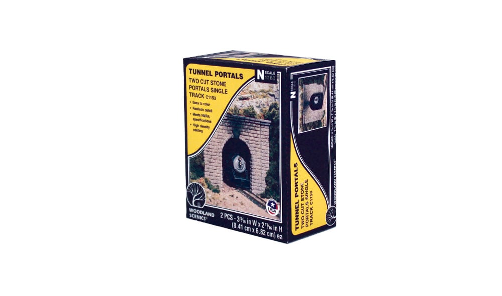 Cut Stone Single Portal - N Scale - Models sturdy rock tunnel portals for any N scale layout