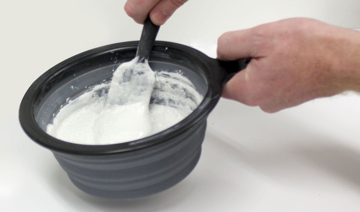 Plaster Mixing Set - Plaster Bowls and Spatula are fast and easy to clean, wet or dry! The Measuring Cup and Mixing Bowl are marked in both ounces and milliliters for easy measuring
