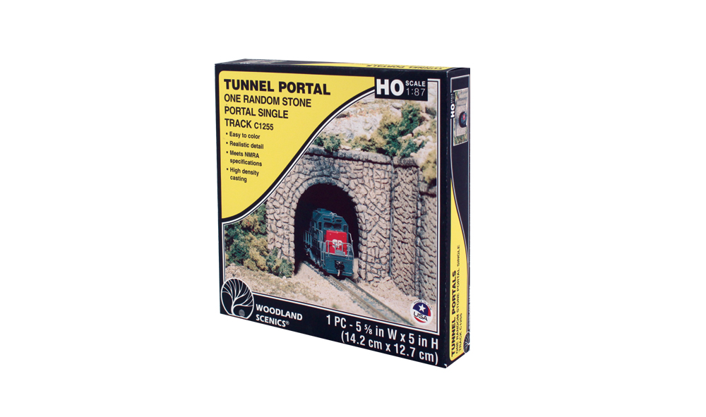 Random Stone Single Portal - HO Scale - Cover your HO scale tunnels with a random stone portal and color with Earth Colors&trade; Liquid Pigment