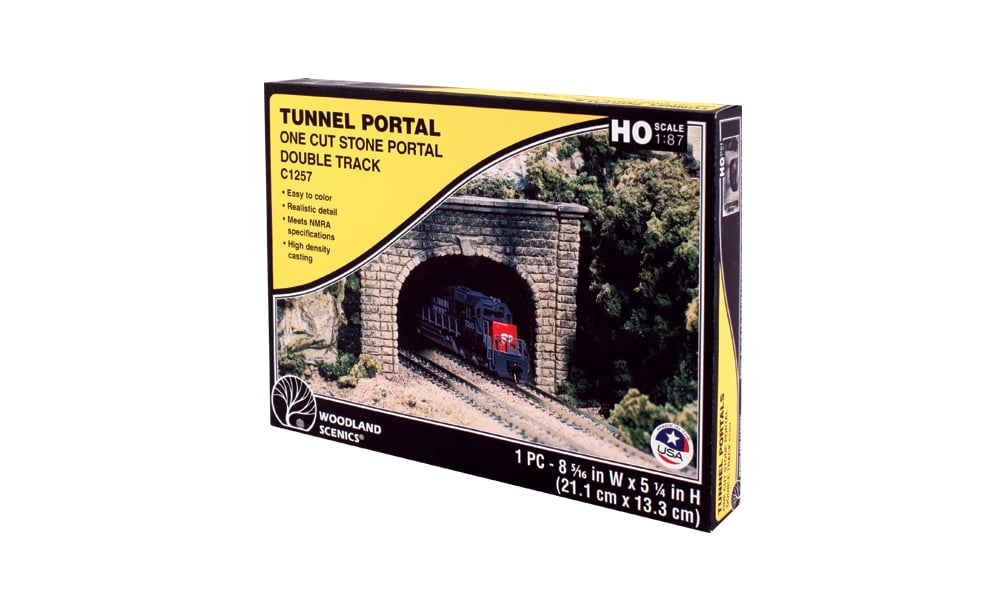 Cut Stone Double Portal - HO Scale  - Create a cut stone look for your double track, HO scale tunnel