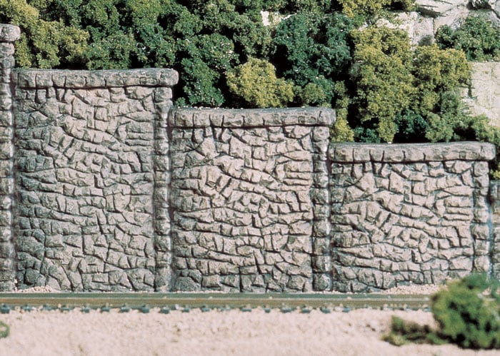 Random Stone Retaining Wall - HO Scale