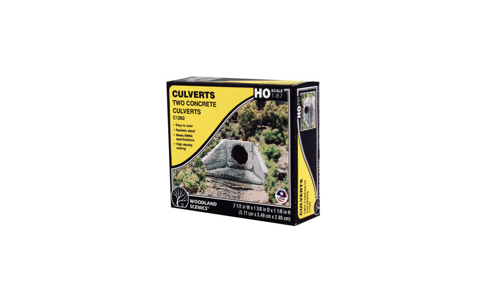 Concrete Culvert - HO Scale - Use Earth Colors&trade; Liquid Pigment to detail Culverts in your choice of colors