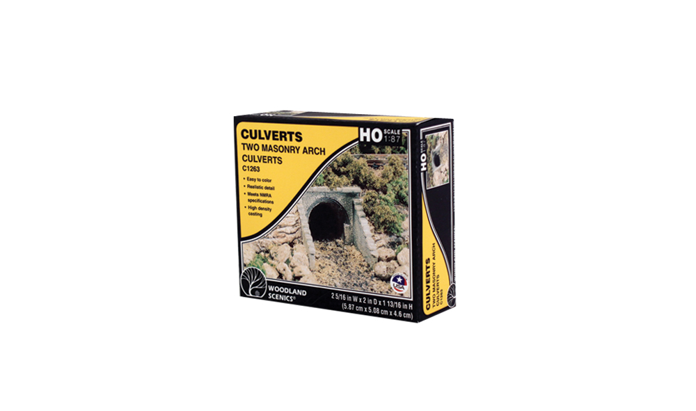 Masonry Arch Culvert - HO Scale - Use Earth Colors&trade; Liquid Pigment to detail Culverts in your choice of colors