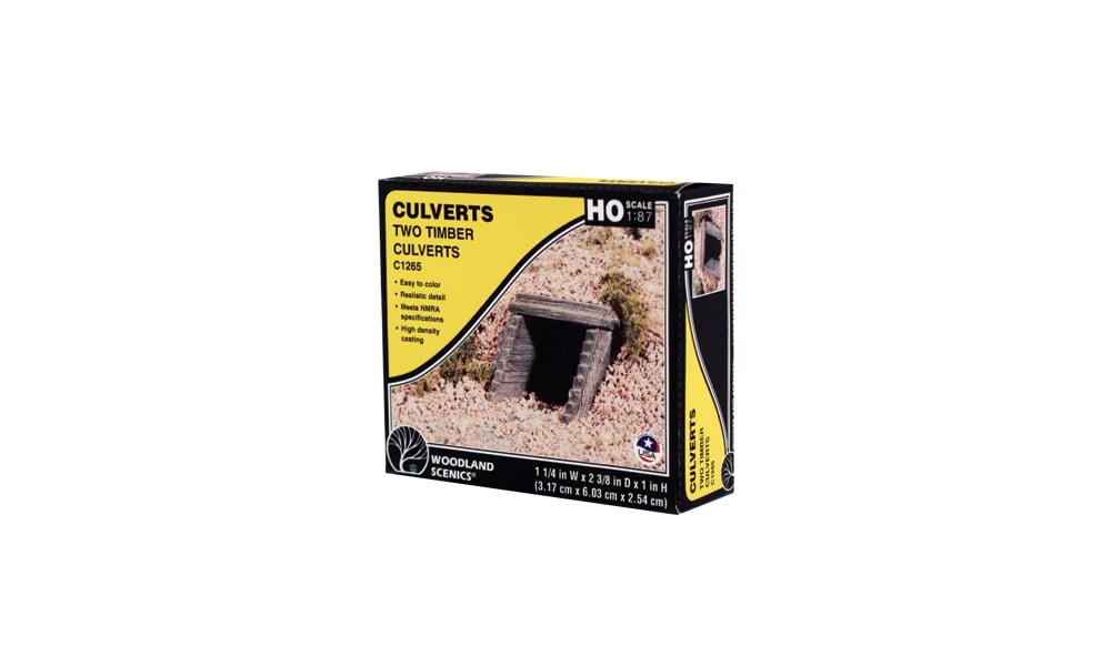 Timber Culvert - HO Scale - Use Earth Colors&trade; Liquid Pigment to detail Culverts in your choice of colors