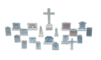 20 Tombstones HO Scale Kit - Scenic Details® - Woodland Scenics - Model ...