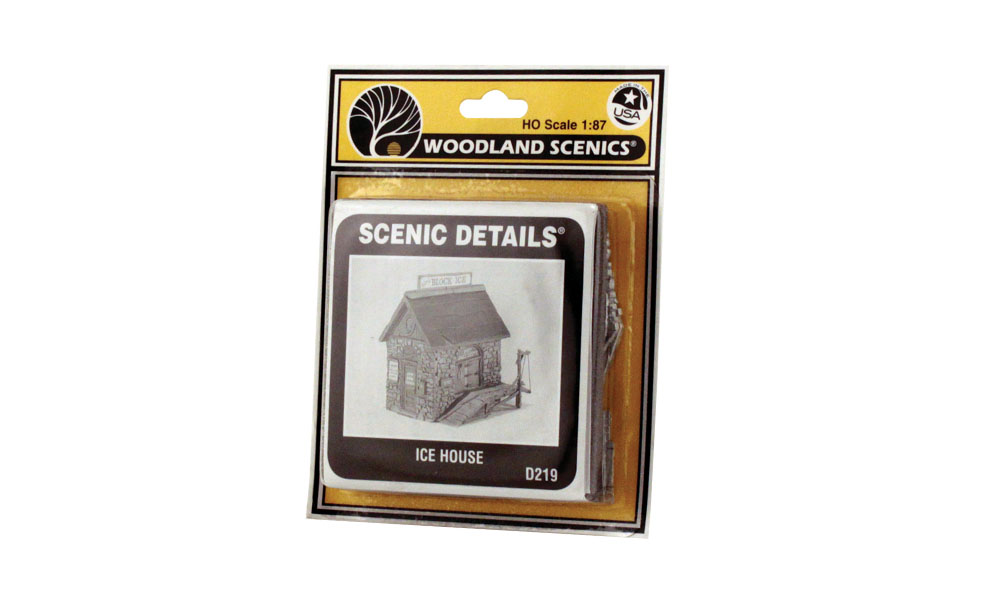 Ice House HO Scale Kit - This charming, little ice house has a loading dock with tools for handling ice