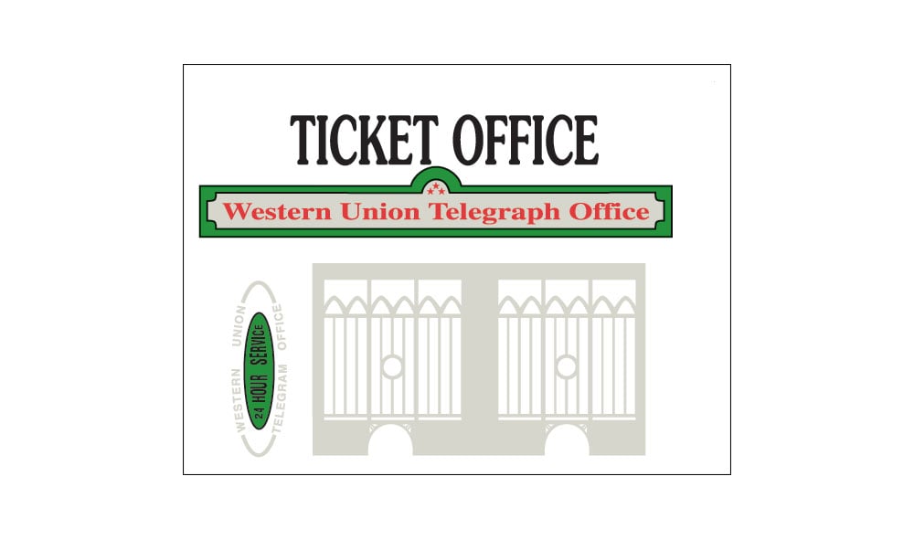 Ticket Office HO Scale Kit - Place this small office building near railroad tracks or a bustling city street