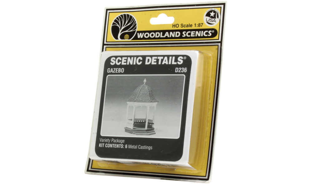 Gazebo HO Scale Kit - Wouldn&rsquo;t it be great in a backyard on a cool evening or watching a Dixie band playing inside? The Gazebo will work in any number of places on your layout