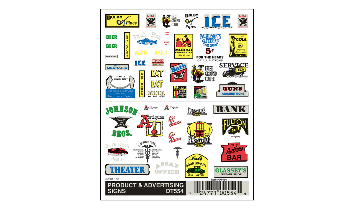 Product and Advertising Signs - One sheet: 4" x 5" (10