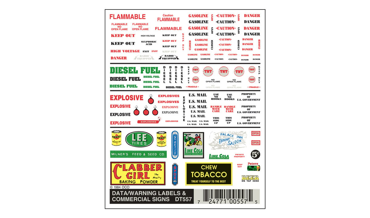 Data, Warning Labels and Commercial Signs - One sheet: 4" x 5" (10