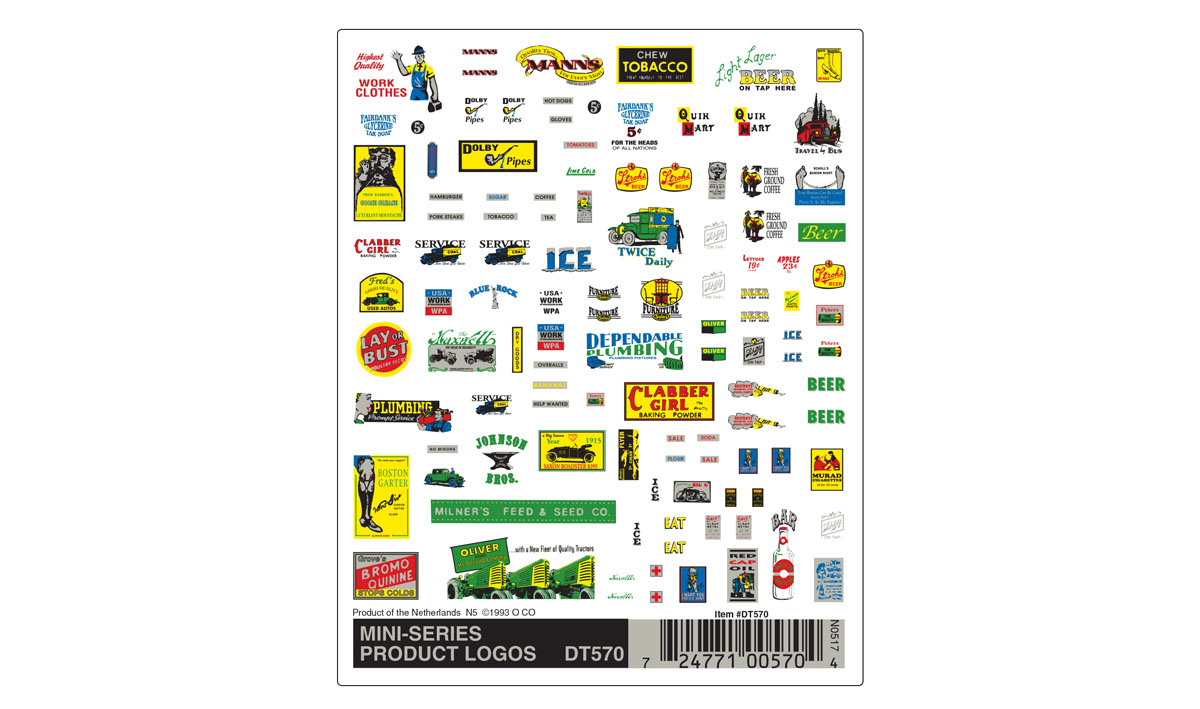 Mini-Series Product Logos - One sheet: 4" x 5" (10