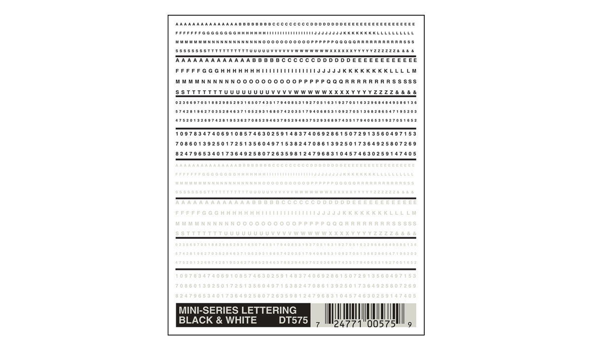 Mini-Series Lettering Black and White