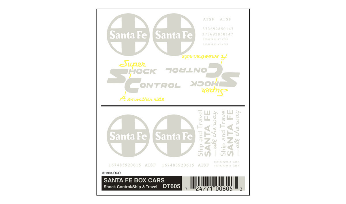Santa Fe Box Cars - One sheet: 4" x 5" (10