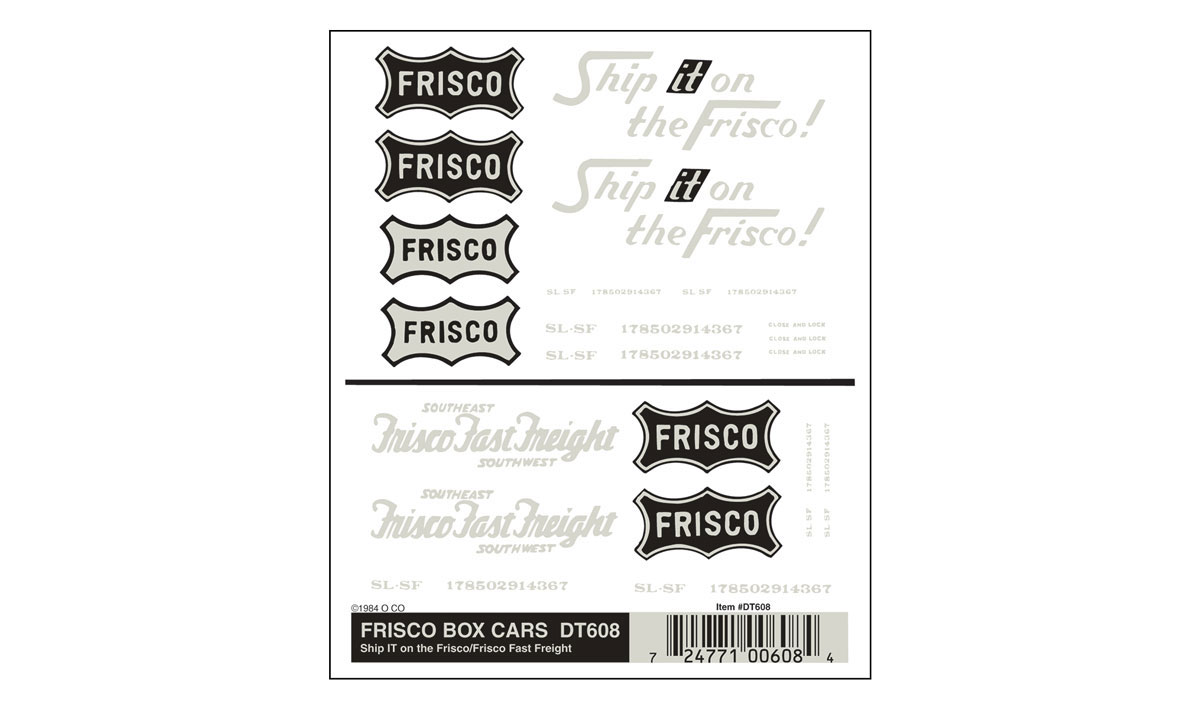 Frisco Box Cars - One sheet: 4" x 5" (10