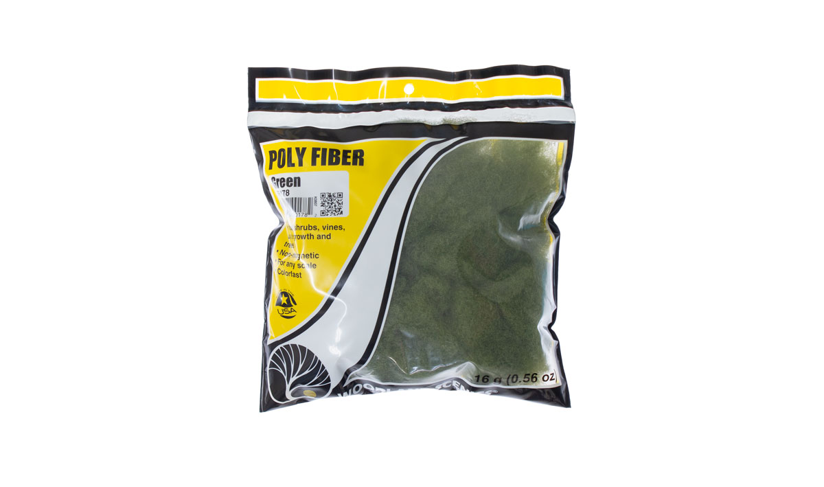 Poly Fiber Green - A synthetic fiber used to model shrubs, vines, undergrowth, other rambling vegetation and trees