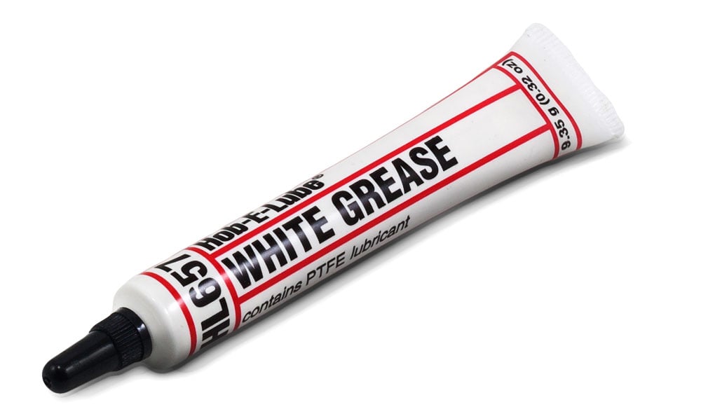 White Grease - White grease is a clean, non-staining and heavy load bearing grease with the super-slippery properties of PTFE lubricant