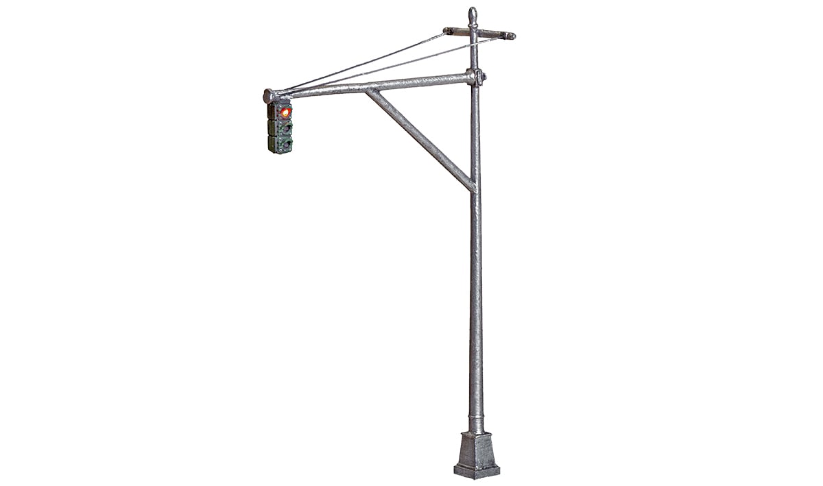 Mast Arm Traffic Lights - O Scale - The Mast Arm Traffic Lights hang over part of the intersection and are used for intersections located on suburban or small-town roads