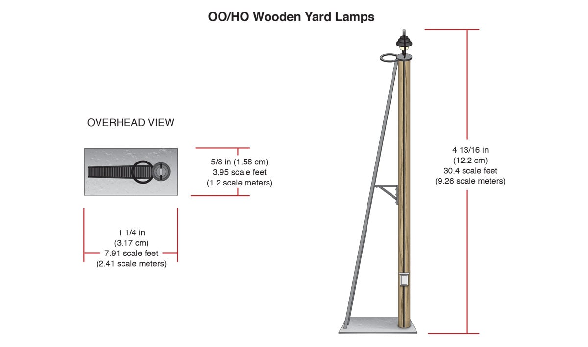 OO/HO Wooden Yard Lamps -  Wooden Yard Lamps (UK style) are compatible with the  Just Plug® Lighting System