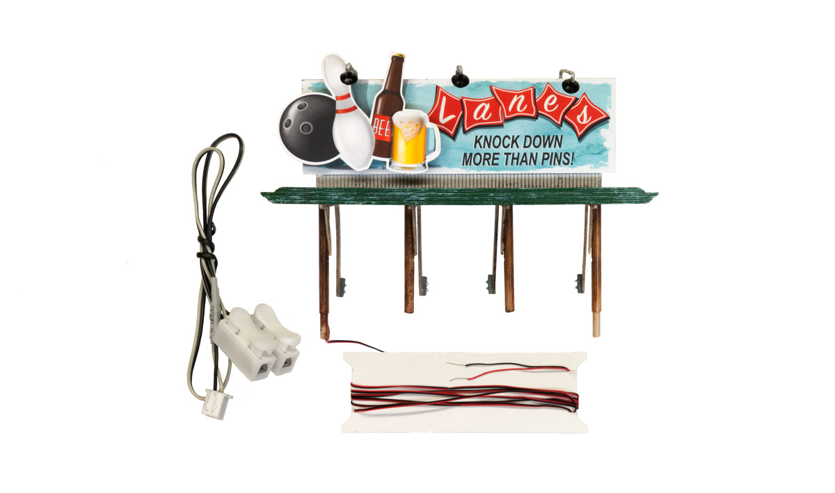 Lanes Bowling & Bar - HO Scale - Stop in for a drink and enjoy a game while you're there-Lanes Bowling & Bar is ready to roll