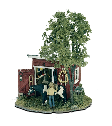 The Tack Shed HO Scale Kit - You need a tack shed to keep the saddles, bridles, roping gear and more