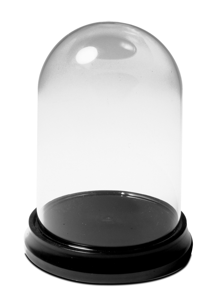 Glass Display Dome and Base - Glass Dome is 3" d x 4 1/4" h (7