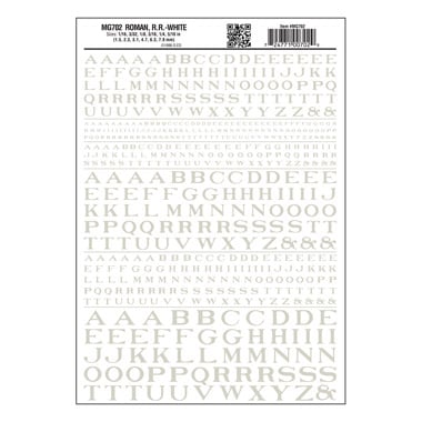 Dry Transfer Roman Letters Silver MG706 WOOMG706 WOO Woodland Scenics 