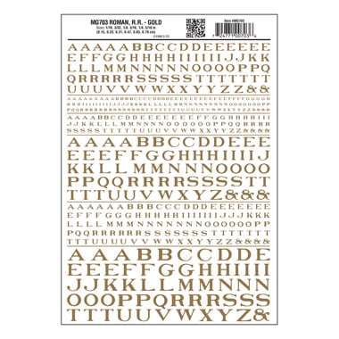Woodland Scenics MG755 Script & Old English Black Letters Dry Transfer Decals 