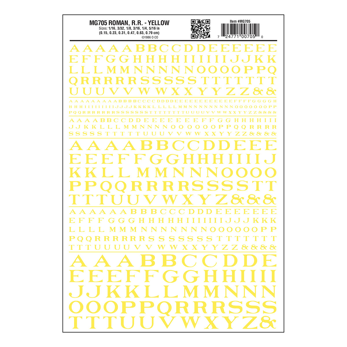 Roman R.R. Yellow - Package contains one sheet: 5 5/8" x 8 1/4" (14