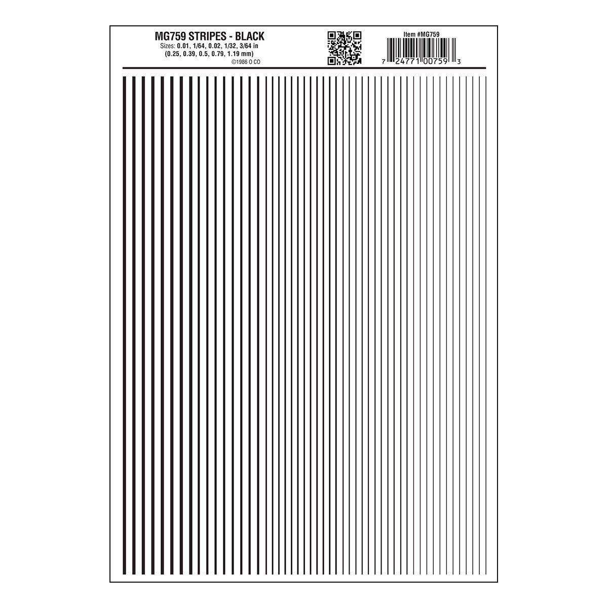Stripes Black - Package contains one sheet: 5 3/4" x 8 1/4" (14