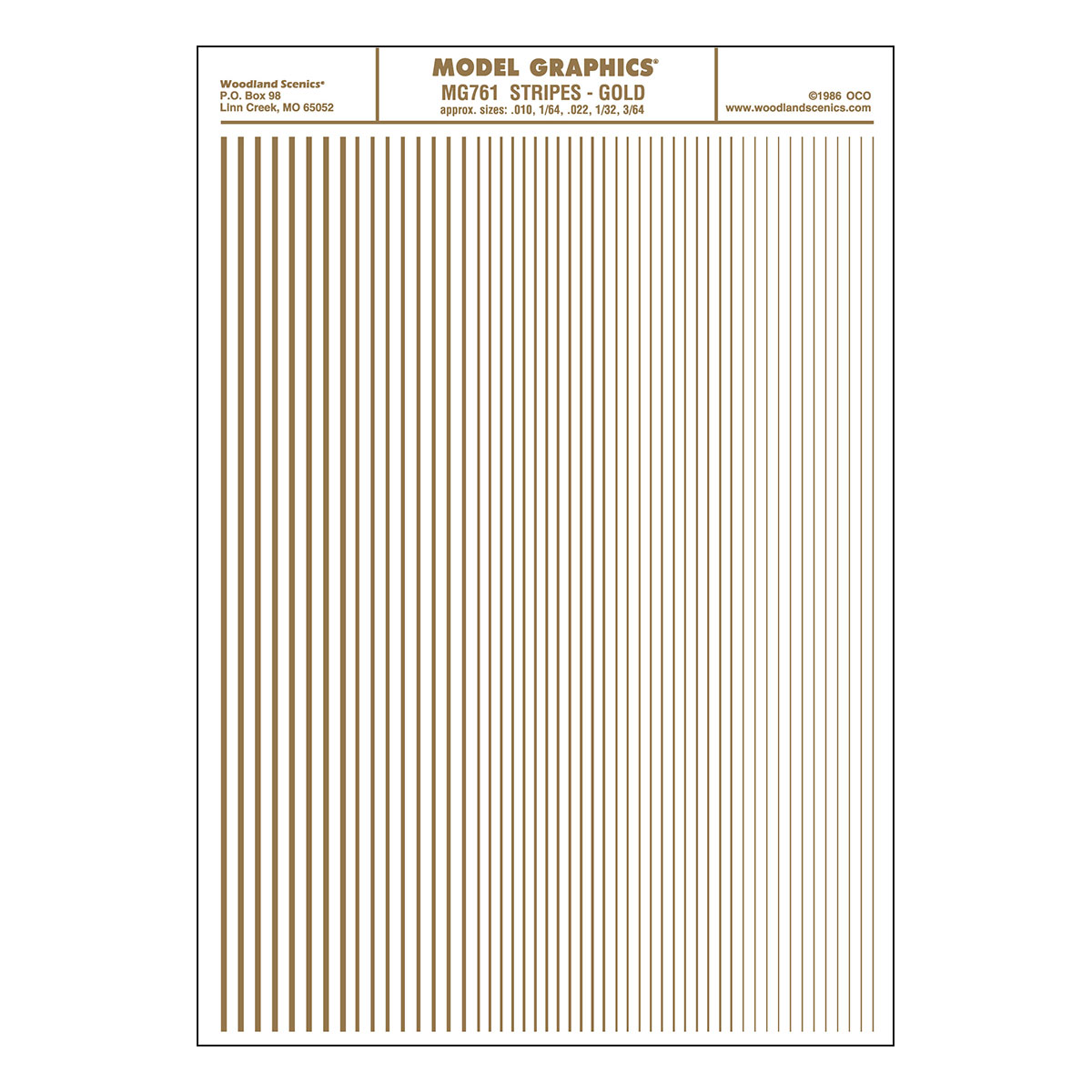 Stripes Gold - Package contains one sheet: 5 5/8" x 8 1/4" (14