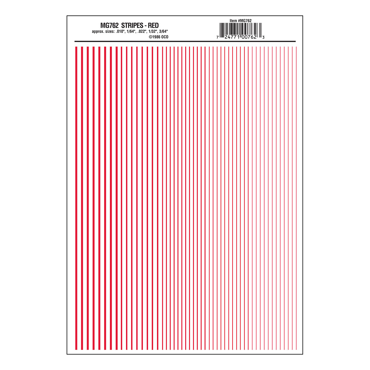Stripes Red - Package contains one sheet: 5 5/8" x 8 1/4" (14