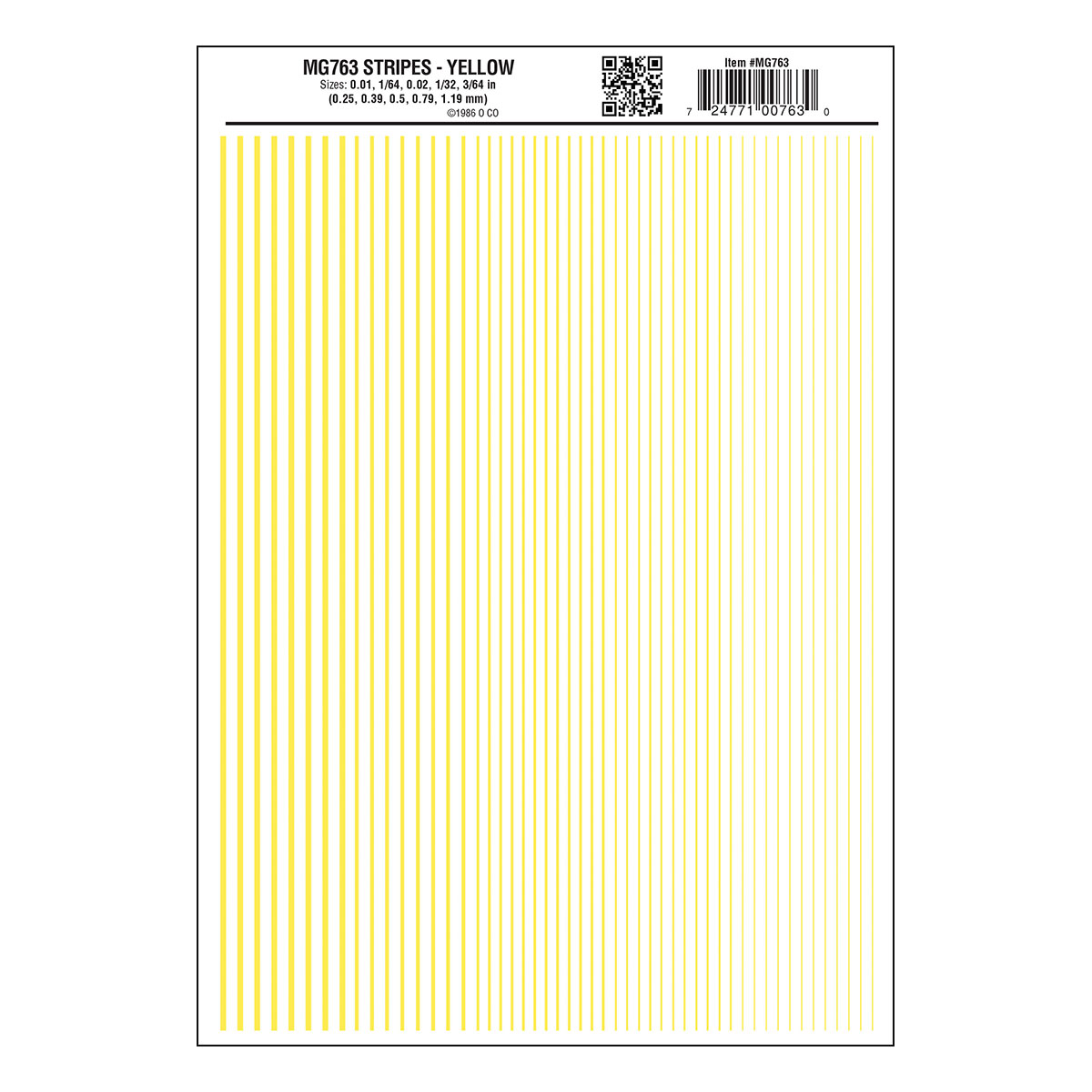 Stripes Yellow - Package contains one sheet: 5 5/8" x 8 1/4" (14