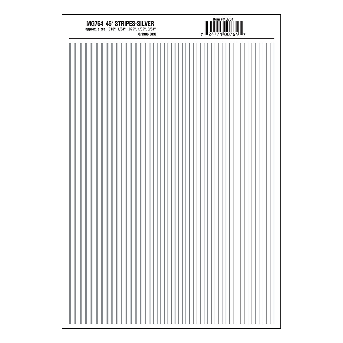 Stripes Silver - Package contains one sheet: 5 5/8" x 8 1/4" (14