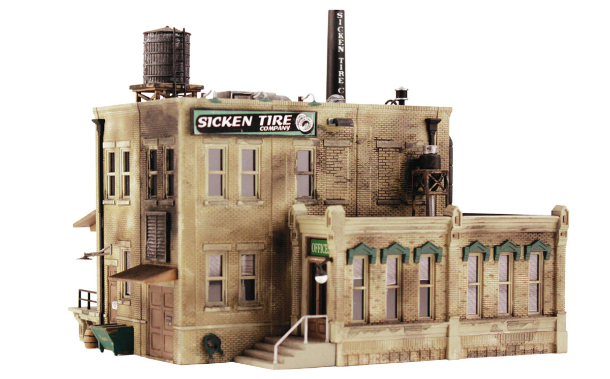 Sicken Tire Company - HO Scale Kit - Model the focal point of a busy industrial park