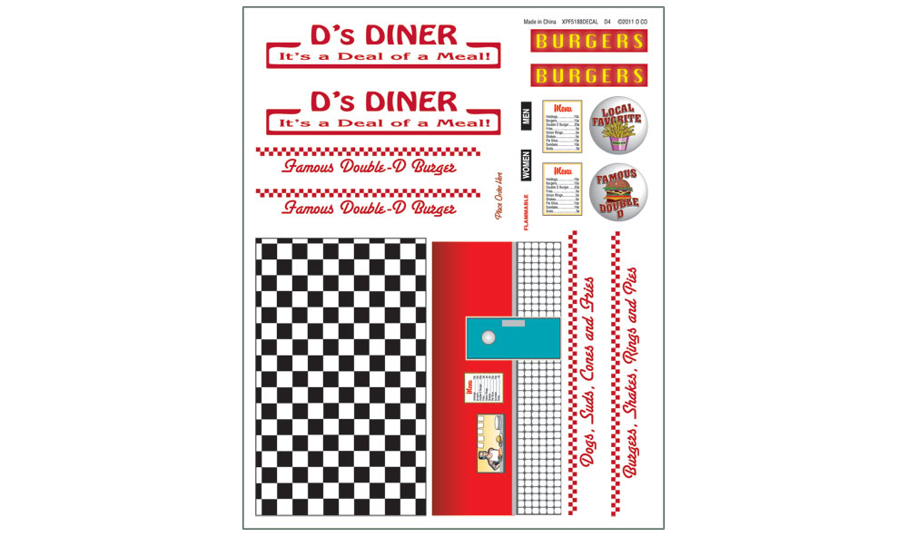 D's Diner - HO Scale Kit - Model the time when food tasted better delivered to your car window