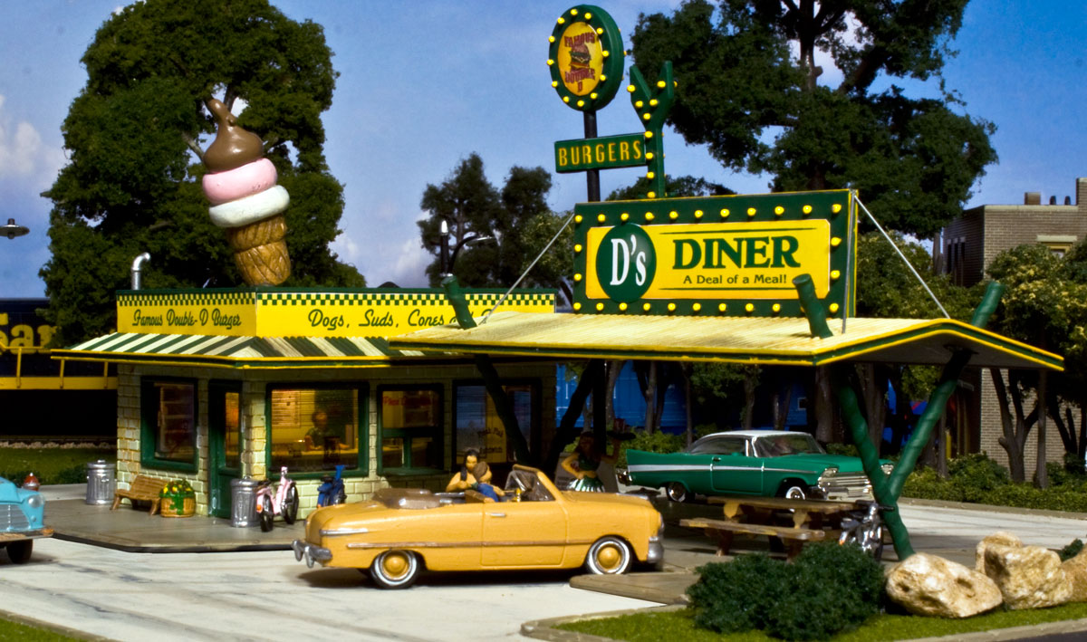 D's Diner - HO Scale Kit - Model the time when food tasted better delivered to your car window