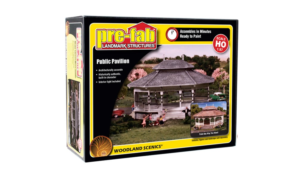 Public Pavilion - HO Scale Kit - Public Pavilion makes a stunning statement as the centerpiece of a city or village park and makes the prefect gathering place for layout residents