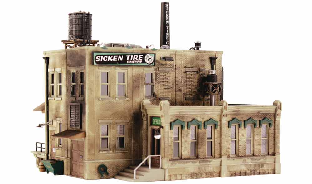 Sicken Tire Company - N Scale Kit - Model the focal point of a busy industrial park