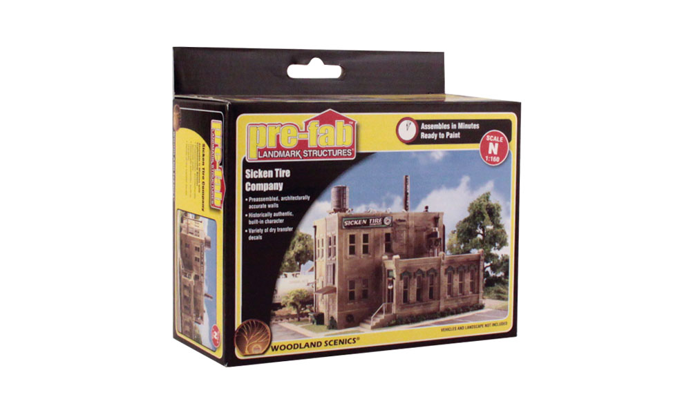 Sicken Tire Company - N Scale Kit - Model the focal point of a busy industrial park