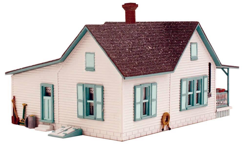Country Cottage - N Scale Kit - Model Grandma and Grandpa's cozy cottage, a young family's first home or give this vintage Victorian cottage the run-down look of an abandoned shack