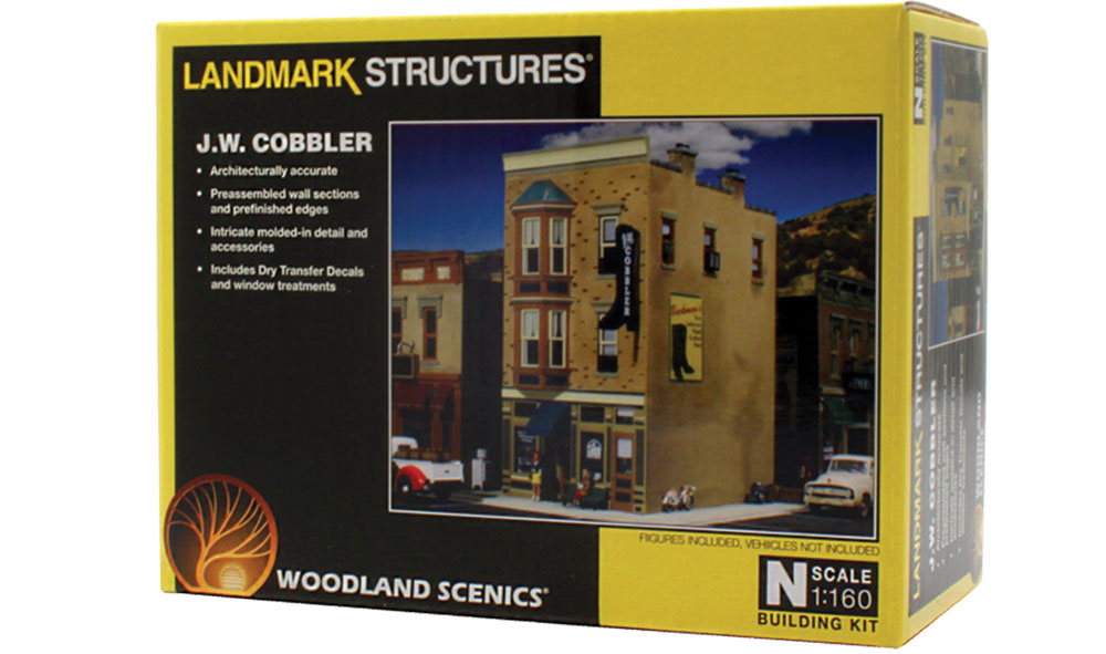 J.W. Cobbler - N Scale Kit - The partially pre-assembled walls, positive alignment system and prefinished edges make kit assembly quick, easy and accurate