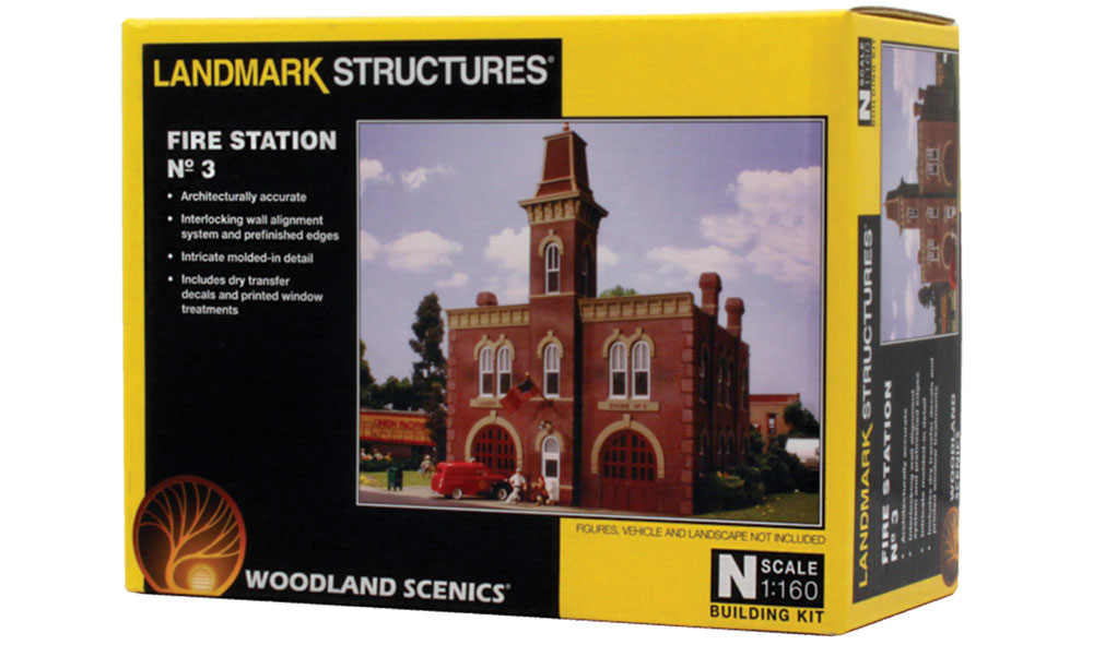 Fire Station No. 3 - N Scale Kit - Architecturally accurate and lots of intricate, molded-in detail