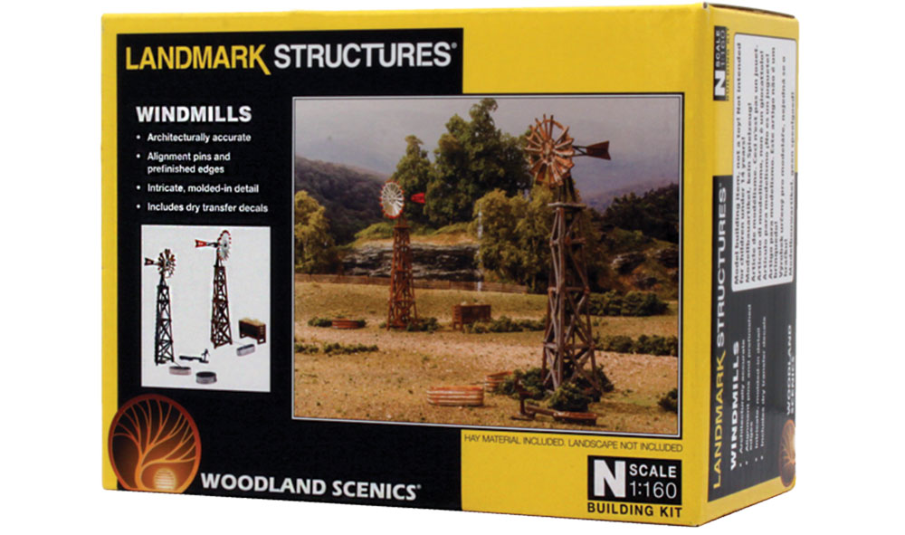Windmills - N Scale Kit - Build two windmills, painted to your specifications