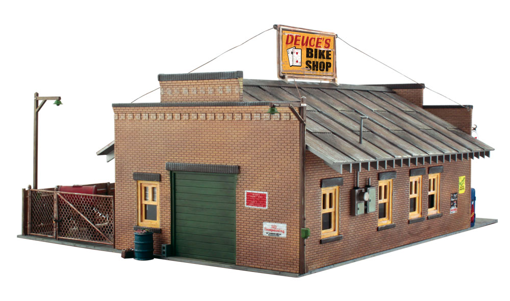Deuce's Bike Shop - O Scale Kit - Spice up the 'seedy' side of your town with a dash of historical flare