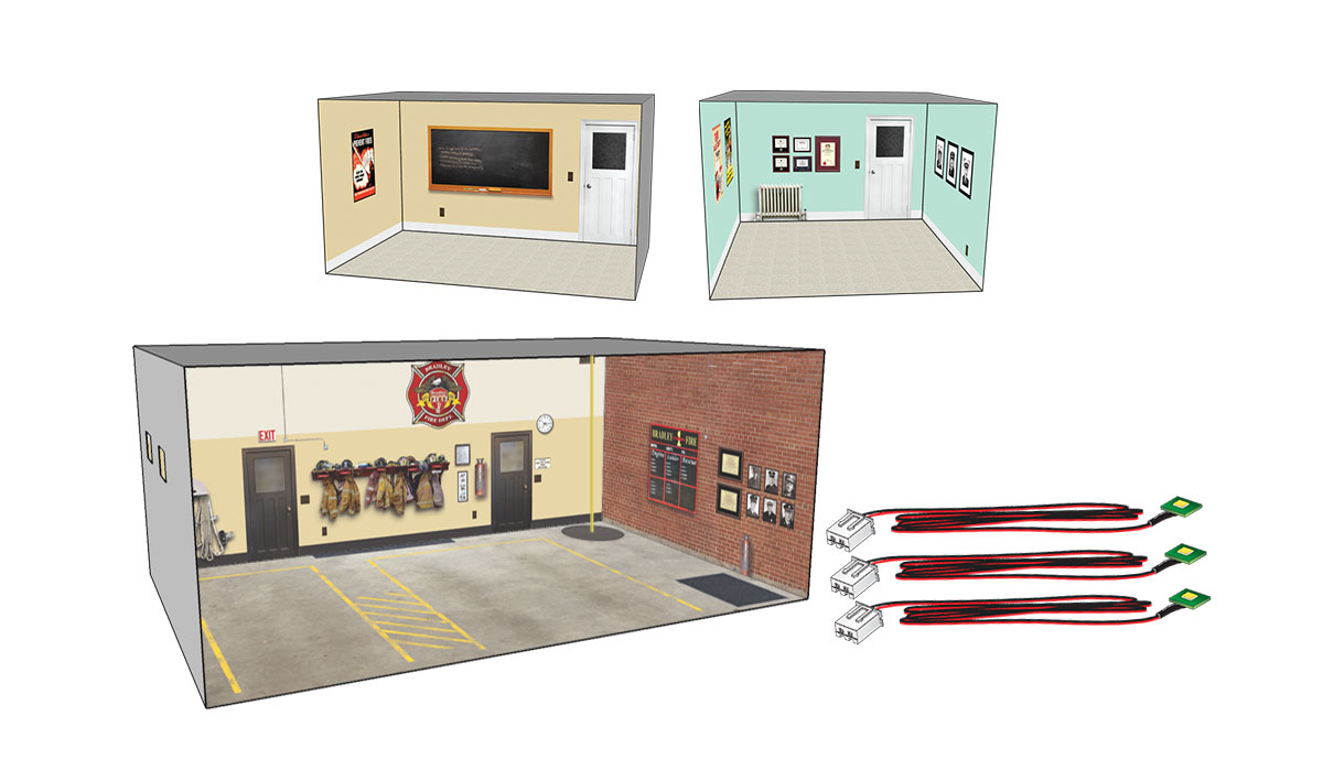 Bradley FireHall Combo - HO Scale - Website order only

Save over purchasing separately when you get Combos, complete with both DPM building kits and their corresponding Roomettes