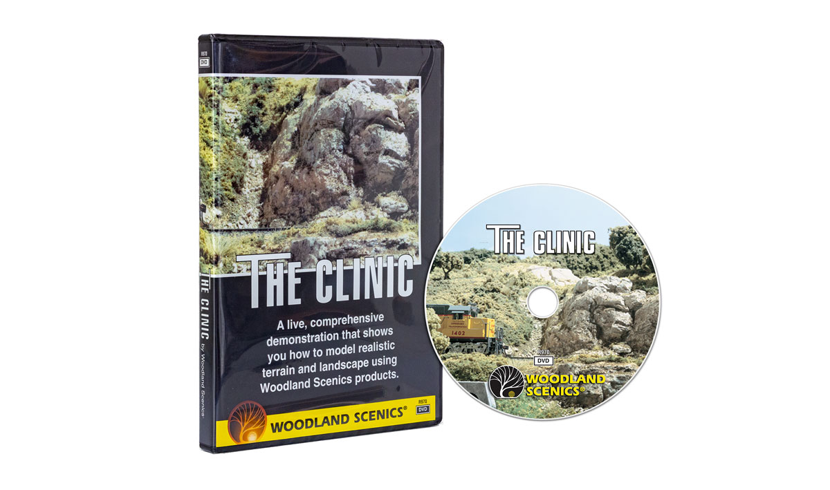 The Clinic (DVD) - Watch Master Model Railroaders Miles and Fran Hale demonstrate scenery techniques to a standing-room only crowd at a National Model Railroad Association convention